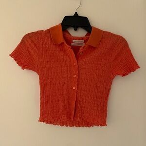 Urban Outfitters Orange Button-Up Top